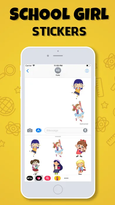 School Girls Stickers স্ক্রিনশট