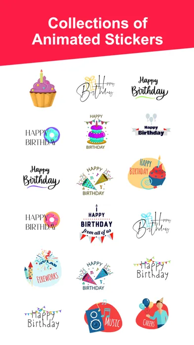 Animated Birthday Sticker Pack سکرین شاٹس