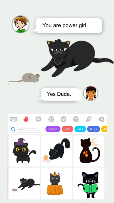 Animated Black Catmoji GIF سکرین شاٹس