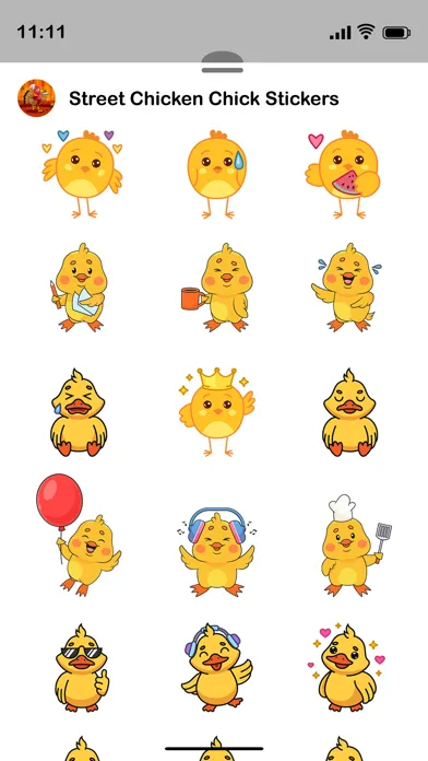 Tangkapan skrin Street Chicken Chick Stickers