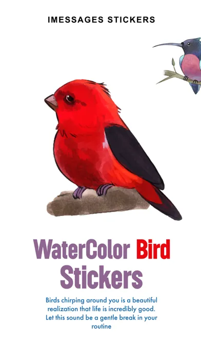 Watercolor Birds Stickers سکرین شاٹس