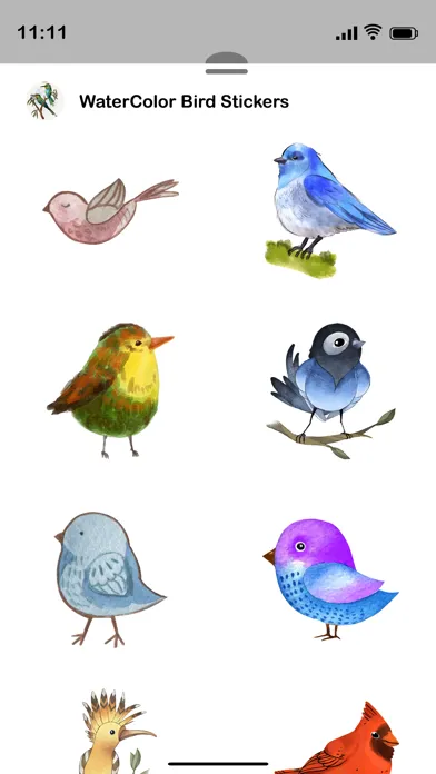 Watercolor Birds Stickers سکرین شاٹس
