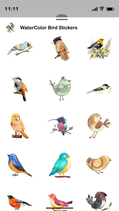 Watercolor Birds Stickers سکرین شاٹس
