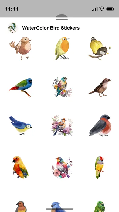 Watercolor Birds Stickers سکرین شاٹس
