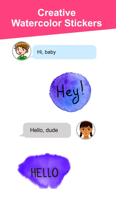 صور Watercolor - Text Stickers