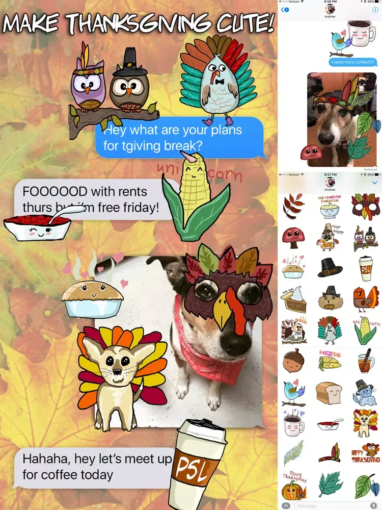 Ảnh chụp màn hình của Thanksgiving Fall Stickers iPad 
