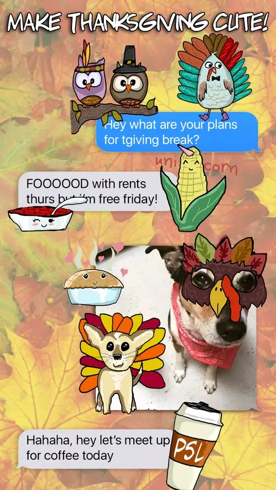 Ảnh chụp màn hình của Thanksgiving Fall Stickers