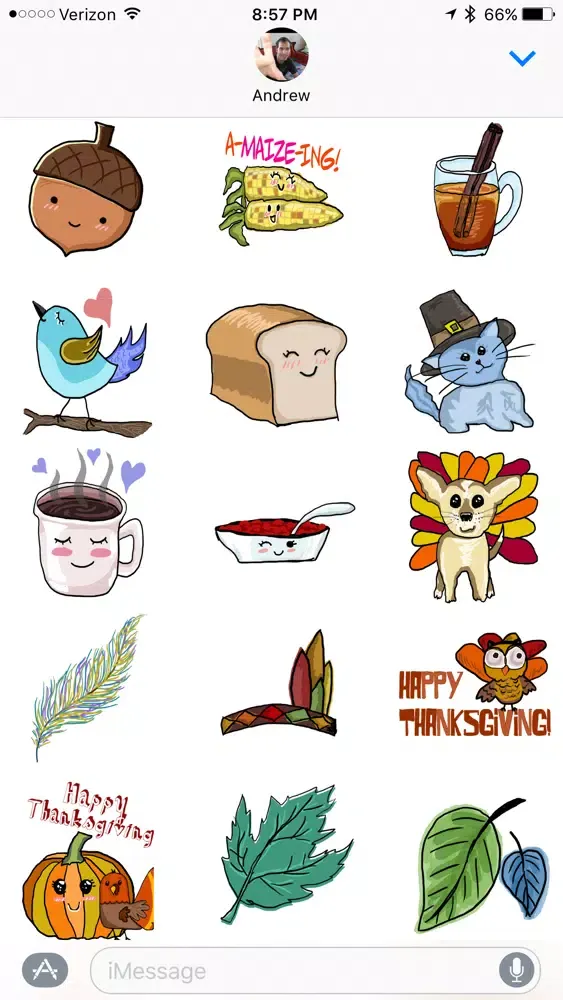 Ảnh chụp màn hình của Thanksgiving Fall Stickers