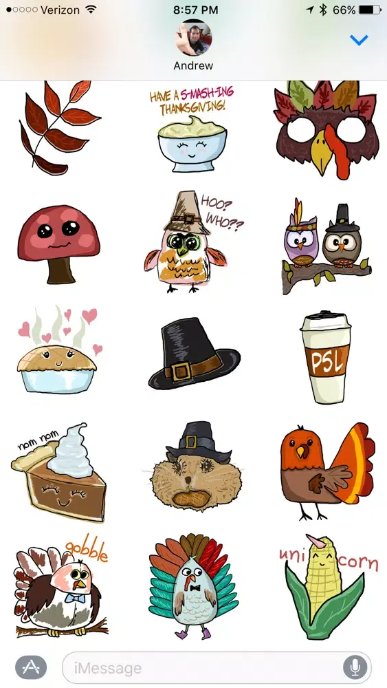 Ảnh chụp màn hình của Thanksgiving Fall Stickers