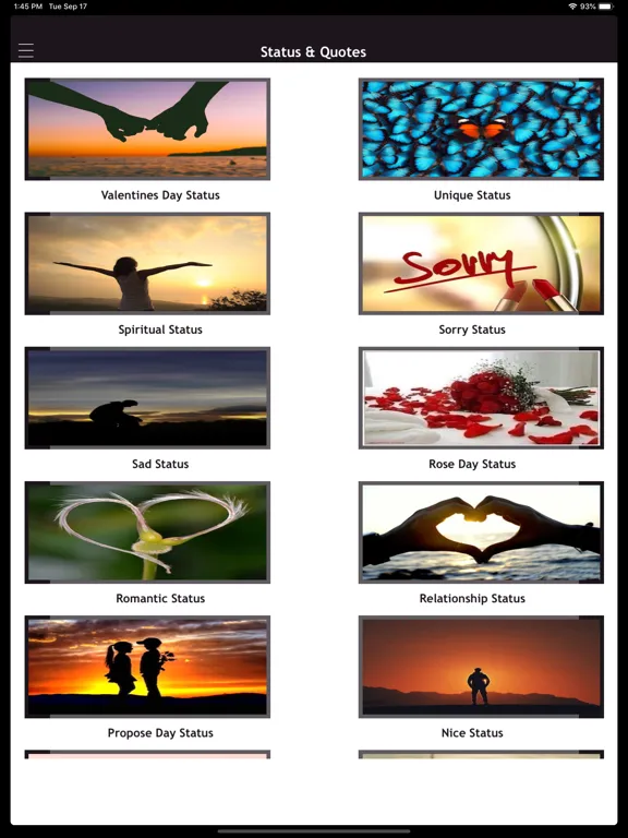 Awesome Status and Quotes 2020 iPad Screenshots