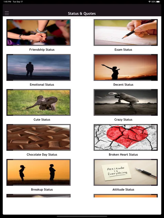 Awesome Status and Quotes 2020 iPad Screenshots