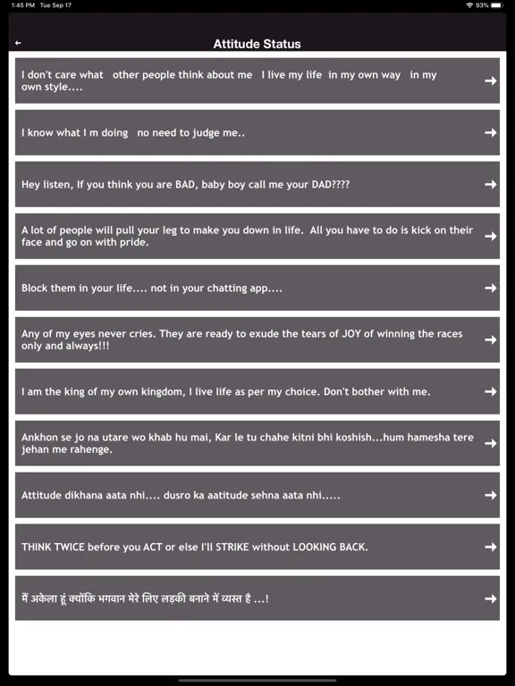 Awesome Status and Quotes 2020 iPad Screenshots