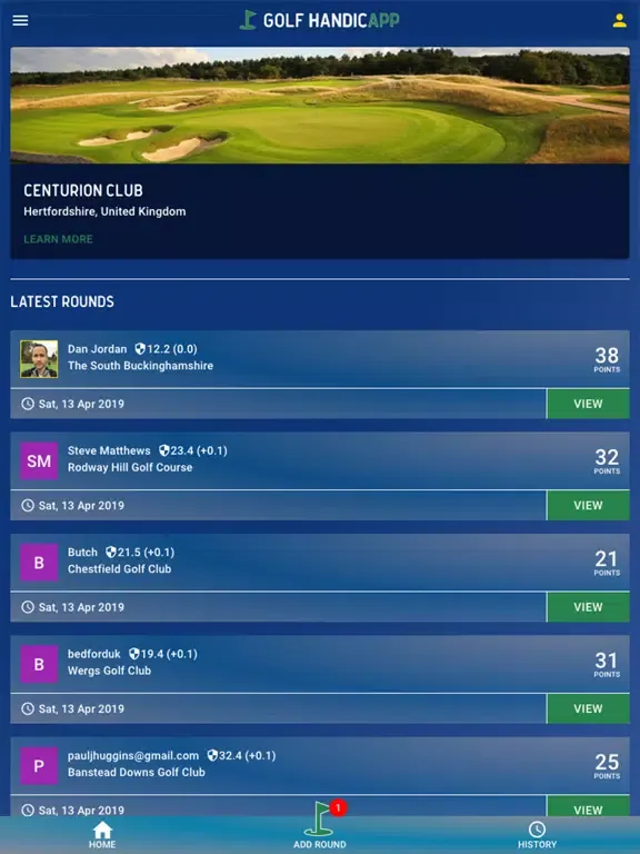 Golf Handicapp iPad 應用截圖