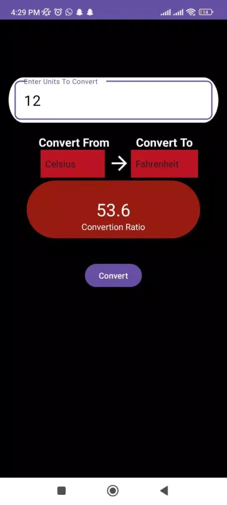 Temperature Converter App Screenshots
