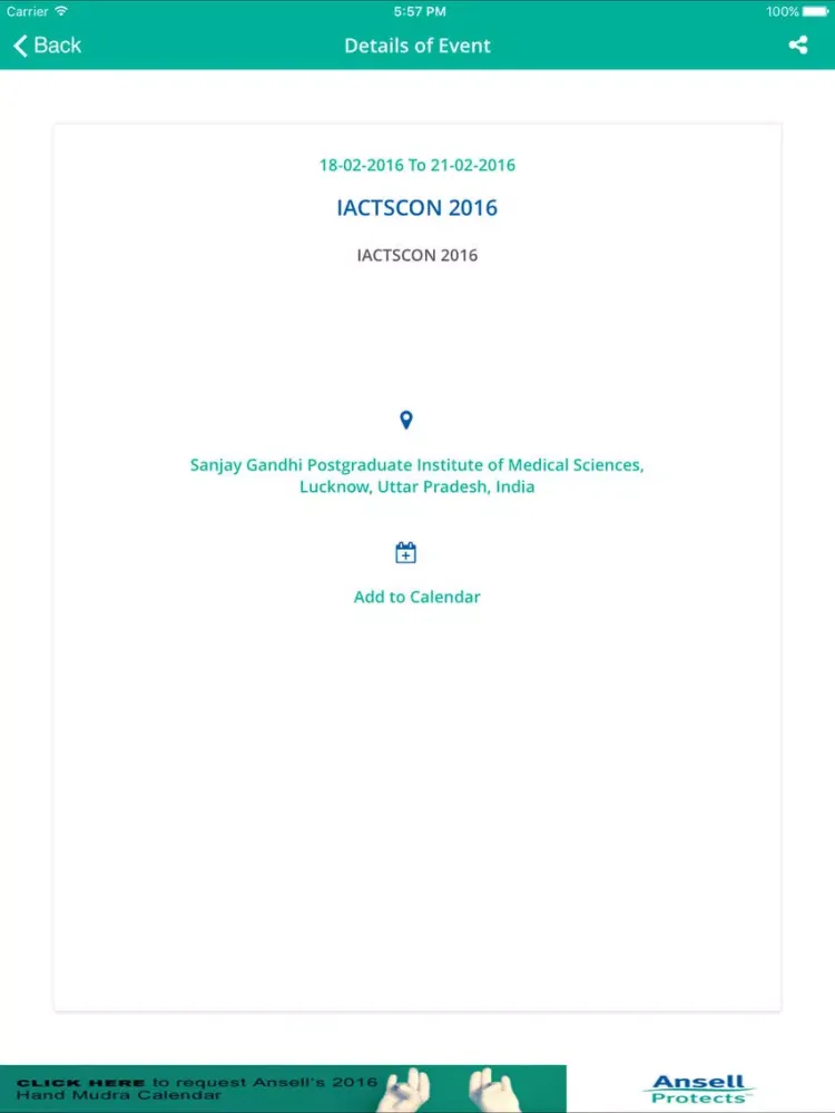IACTSCON 2016 iPad  スクリーンショット