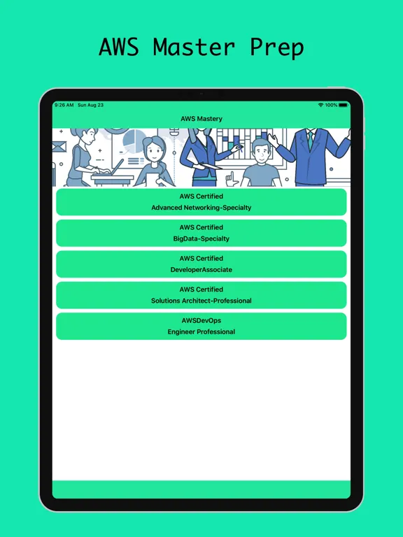 Tangkapan layar AWS Master Prep iPad 