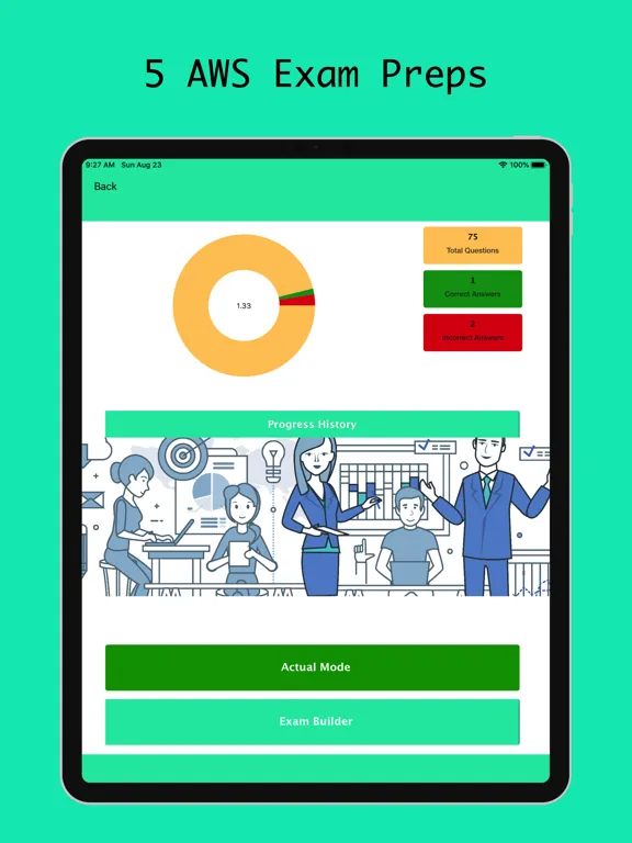 Tangkapan layar AWS Master Prep iPad 