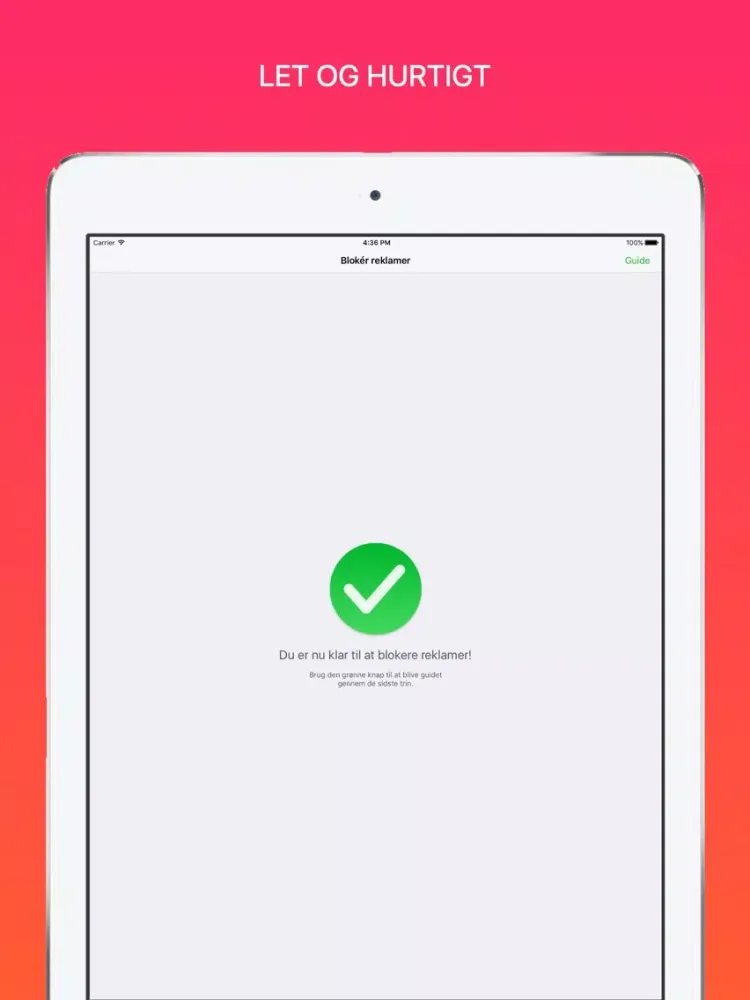 تصاویر Blokér Reklamer - Fjern reklamer & annoncer i browseren! iPad 