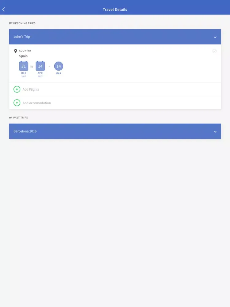 ภาพหน้าจอของ AXA Travel Companion iPad 