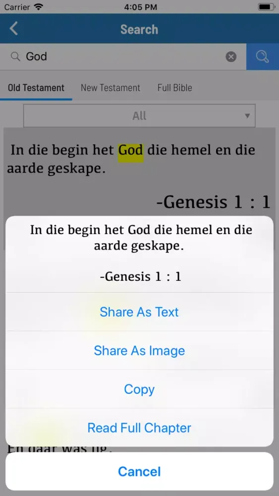 Afrikaans Bible (DIE BYBEL) Ekran Görüntüleri