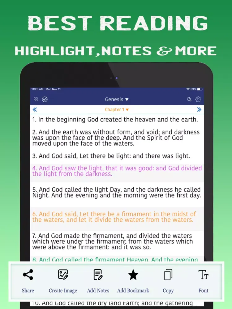Ảnh chụp màn hình của ESV Bible . iPad 