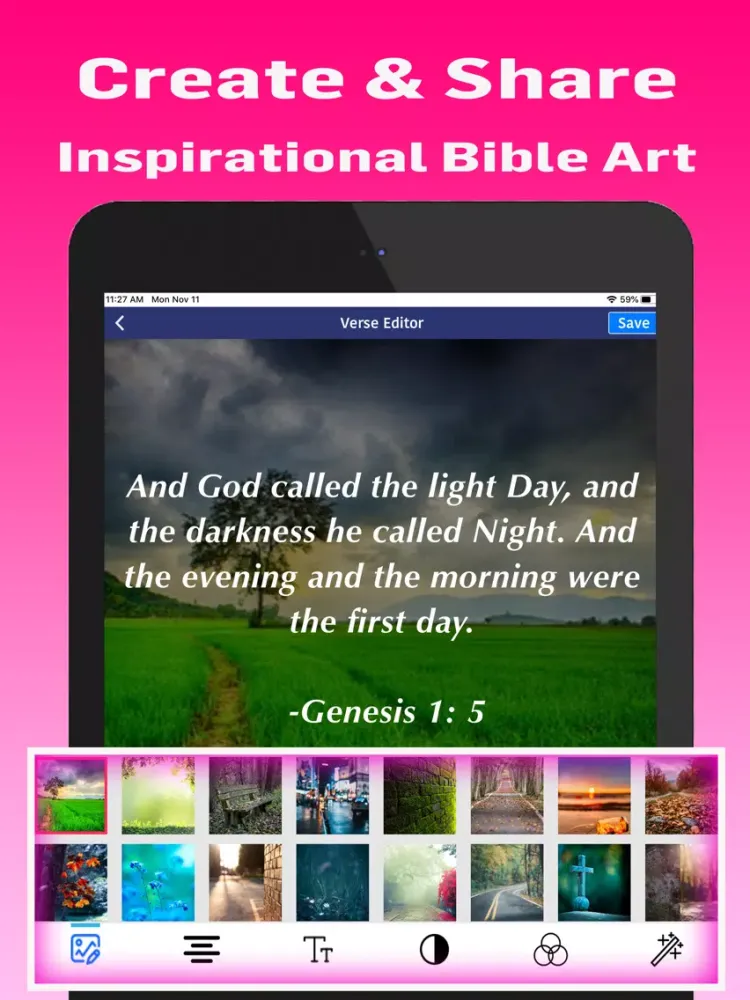 Ảnh chụp màn hình của ESV Bible . iPad 