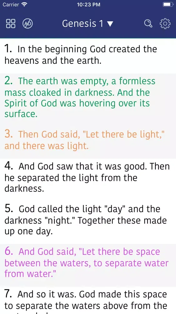 Capturas de tela do Message Bible (MSG)