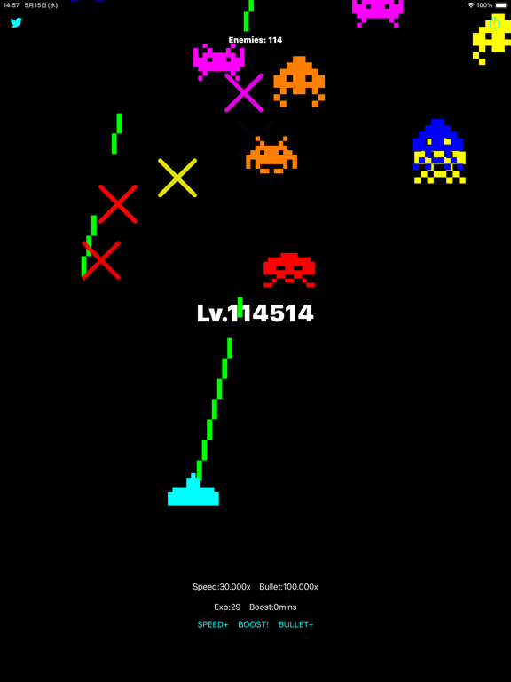 Retro 8-bit Game :iNVADERSiDLE iPad 应用截图