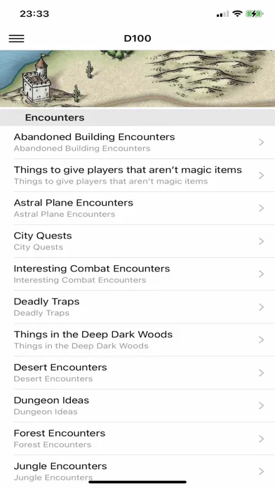 Capturas de tela do RPG Encounter