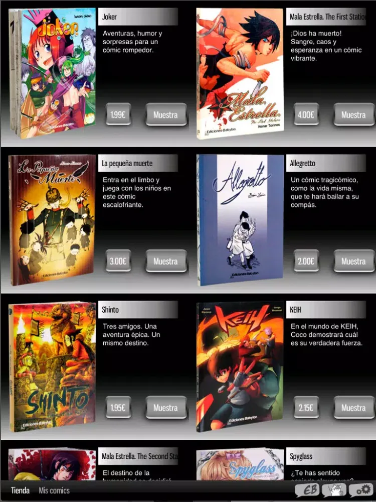 Zrzuty ekranu EB Comics iPad 
