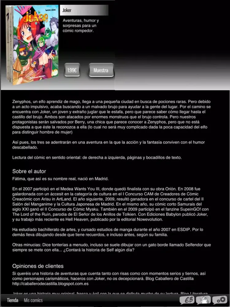 Zrzuty ekranu EB Comics iPad 