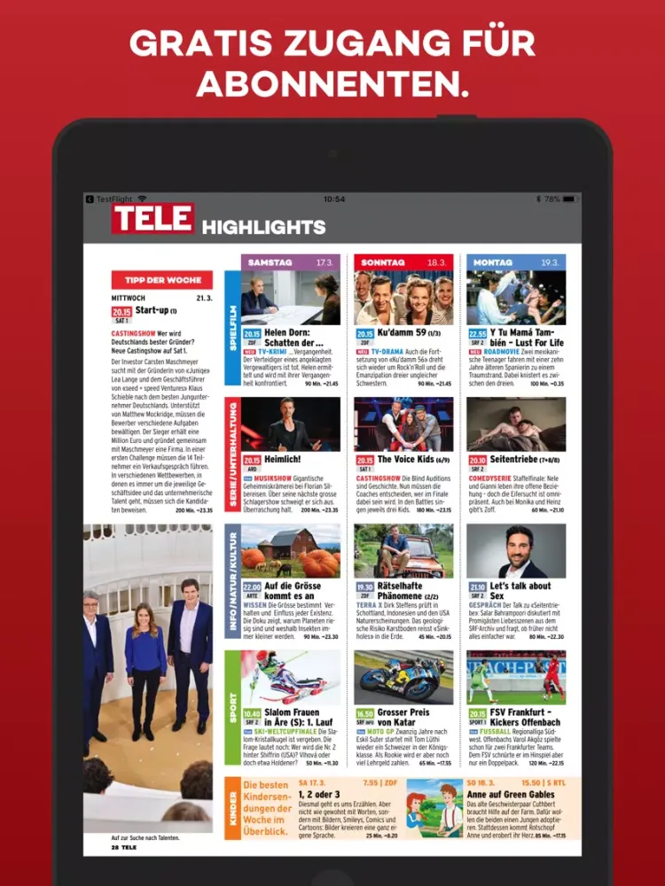 TELE ePaper iPad  Screenshots