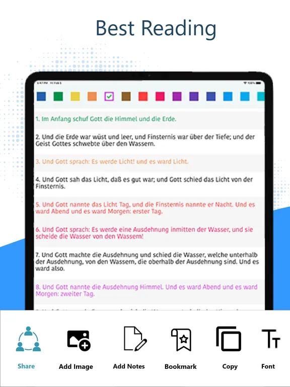 Tangkapan skrin Elberfelder Bibel Pro iPad 