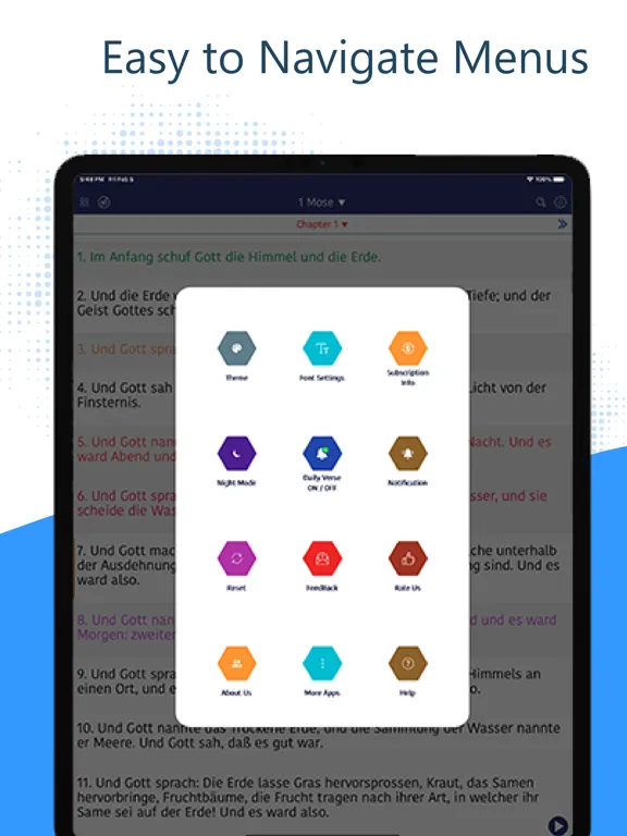 Tangkapan skrin Elberfelder Bibel Pro iPad 