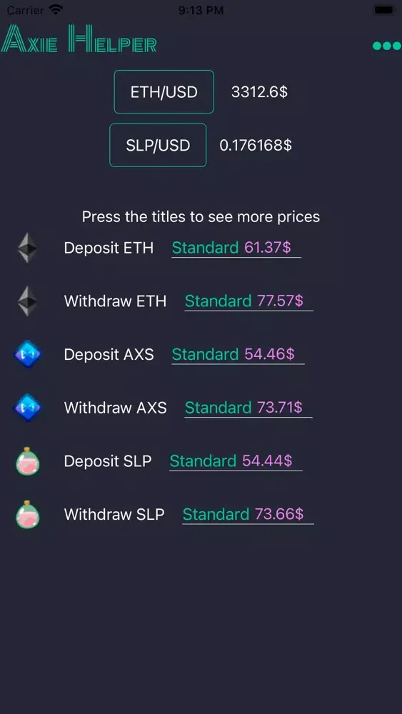Axie Helper Screenshots