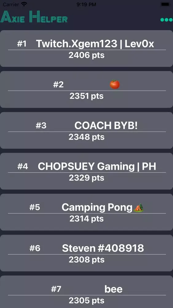 Axie Helper Screenshots
