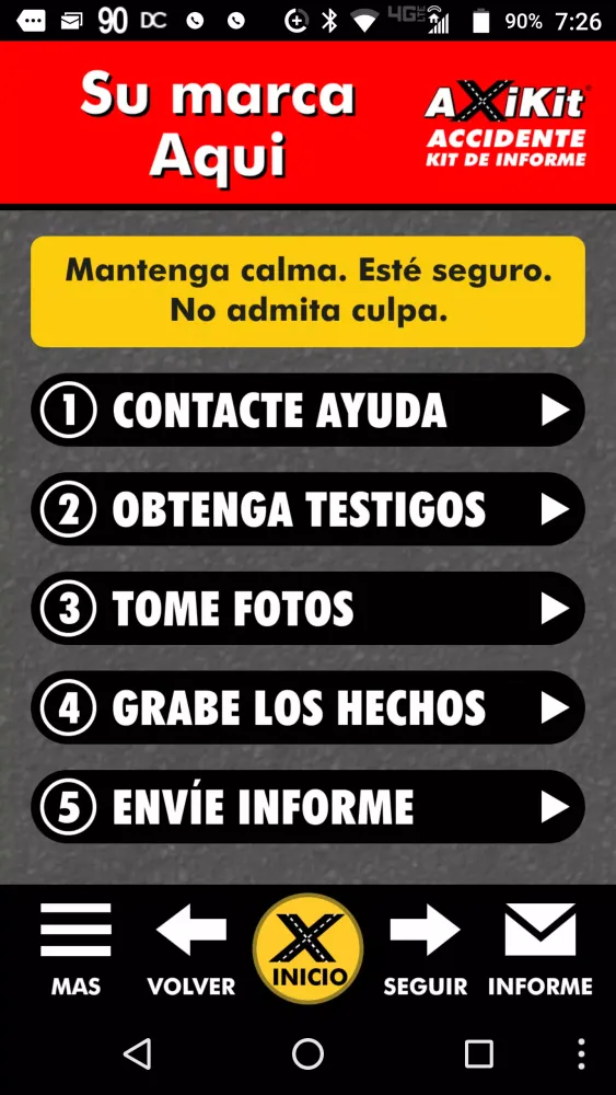 AxiKit Accident Report Kit - ES - Spanish Version Screenshots