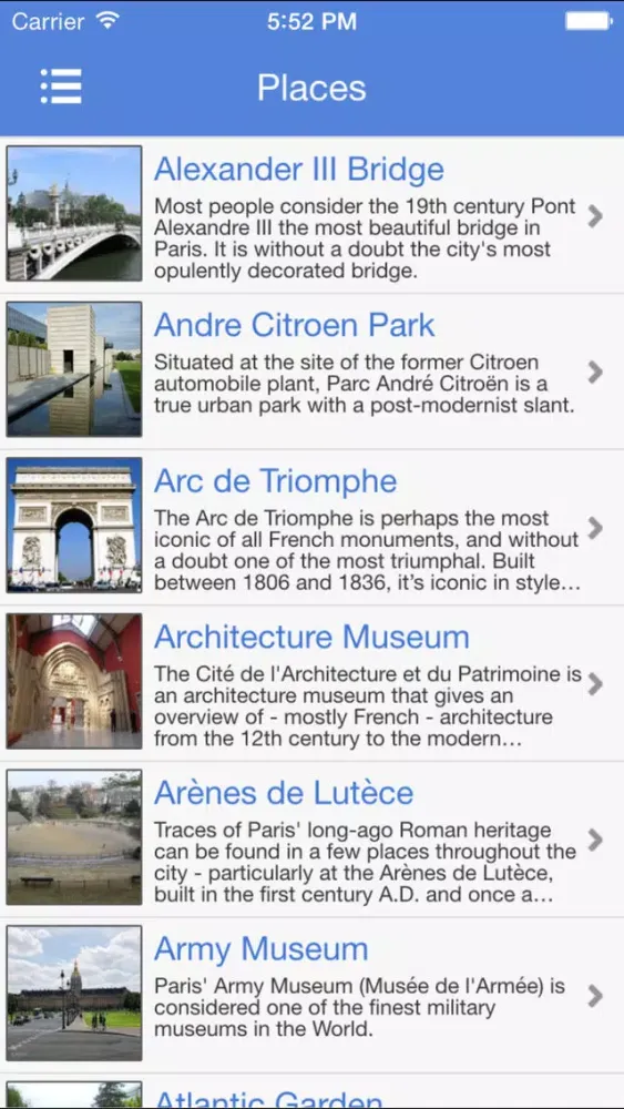 Paris Places Guide Screenshots