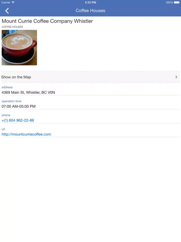 Capturas de pantalla de Whistler Blackcomb Places Guide iPad 