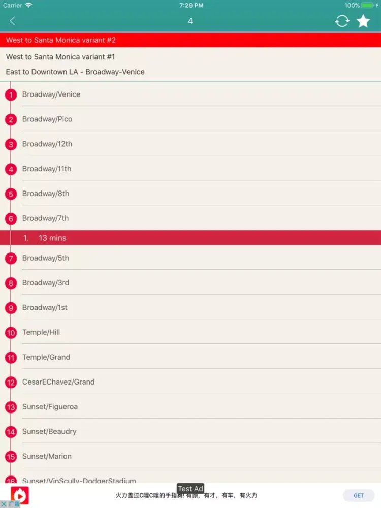 تصاویر LA Bus Tracker iPad 