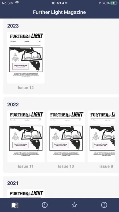 Capturas de tela do Further Light Magazine