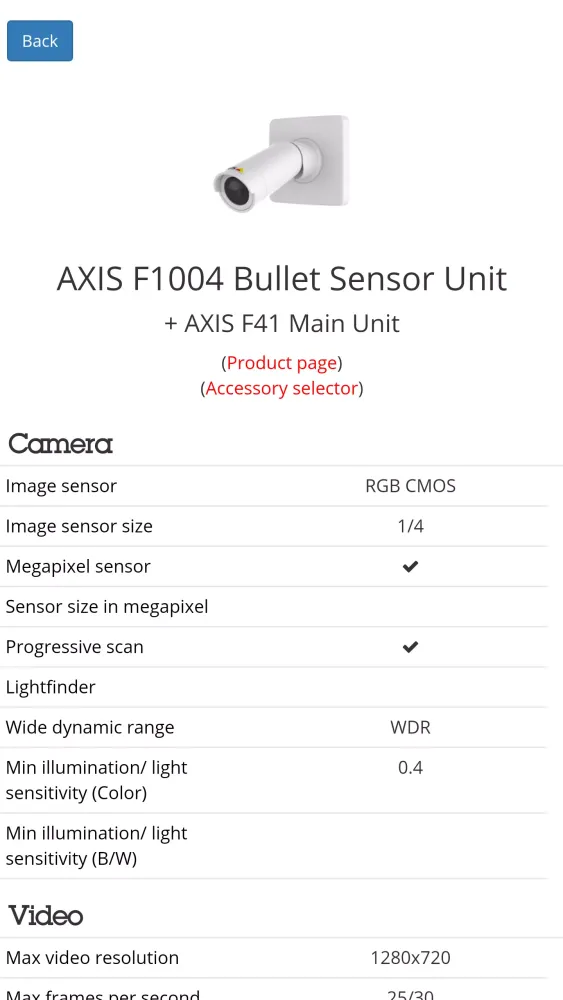 Screenshot di Product selector