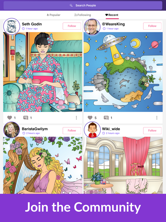 Colorgram: Adult coloring book iPad  Screenshots