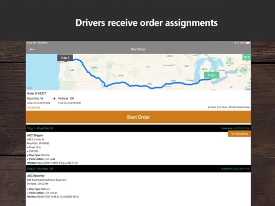 Ảnh chụp màn hình của AxisTMS iPad 