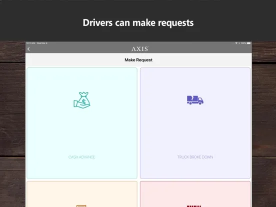 Ảnh chụp màn hình của AxisTMS iPad 