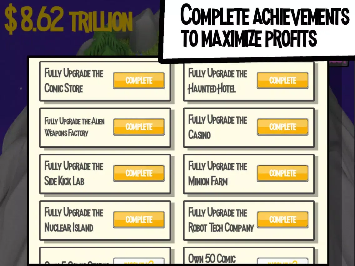 Tangkapan layar Idle Villain Empire iPad 