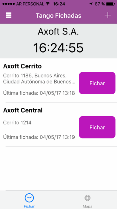 Capturas de pantalla de Tango Fichadas