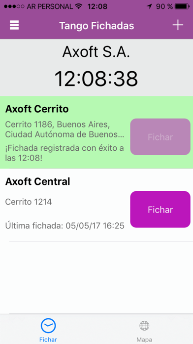 Capturas de pantalla de Tango Fichadas