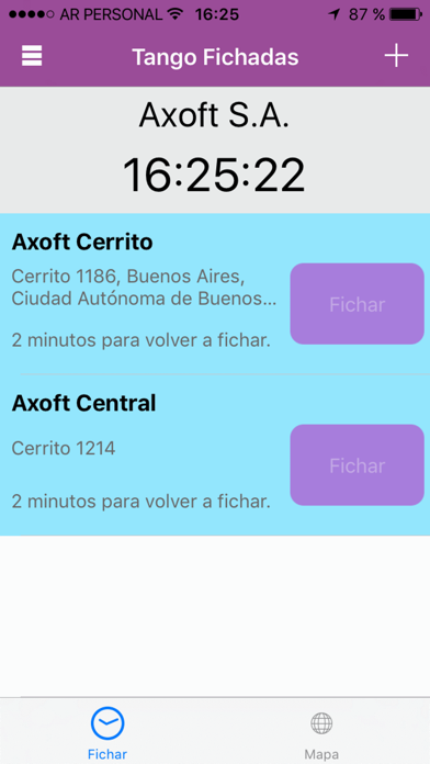 Capturas de pantalla de Tango Fichadas