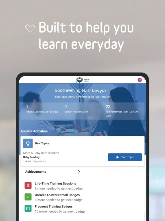 Ảnh chụp màn hình của Nahdi Academy iPad 